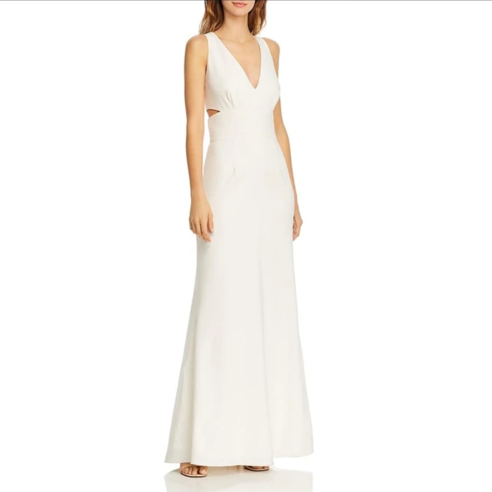 🔥Laundry by Shelli Segal Side Cut-Out Ivory Dress